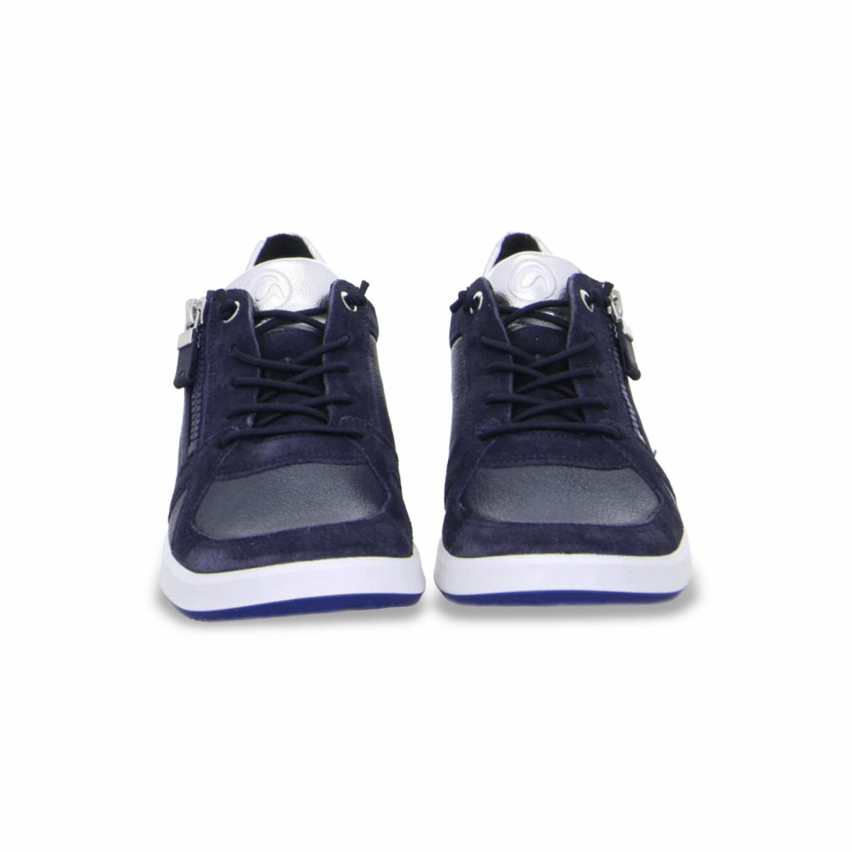 Ara Women's Riviera Navy/Silver Metallic Leather - 9021539 - Tip Top Shoes of New York