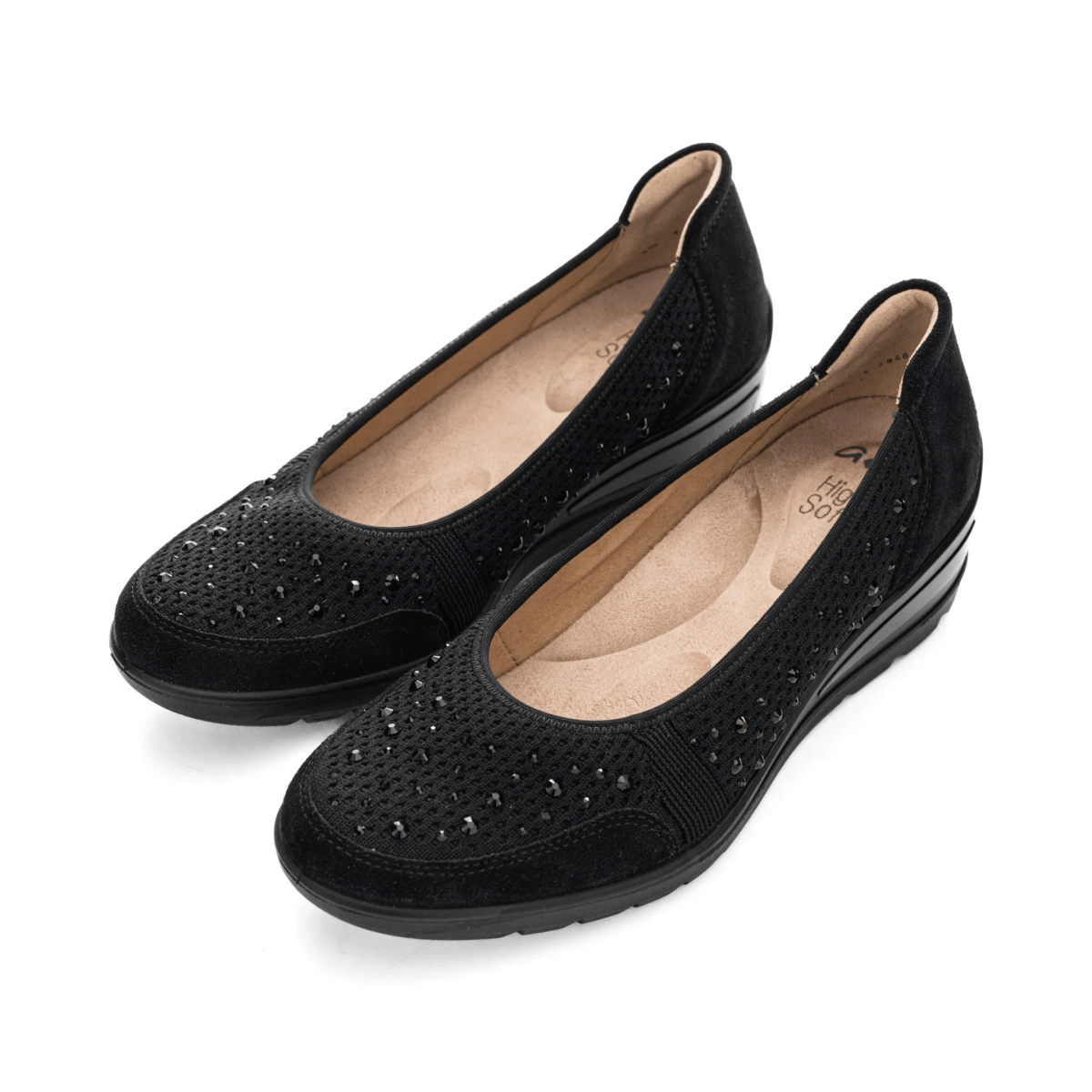 Ara Women's Zephyr Black Woven Suede - 9021588 - Tip Top Shoes of New York