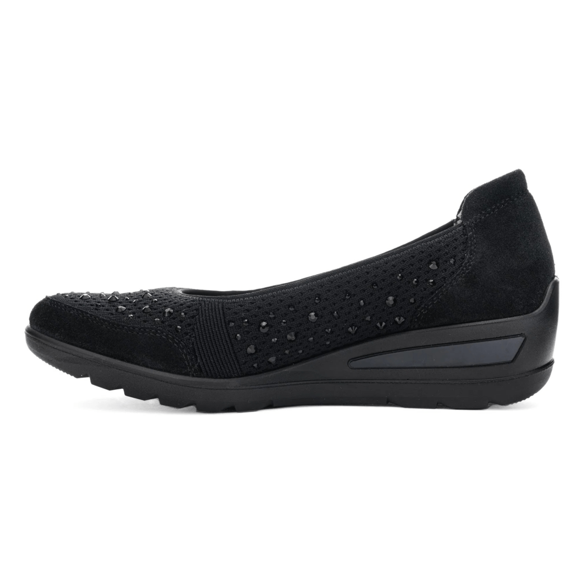 Ara Women's Zephyr Black Woven Suede - 9021588 - Tip Top Shoes of New York