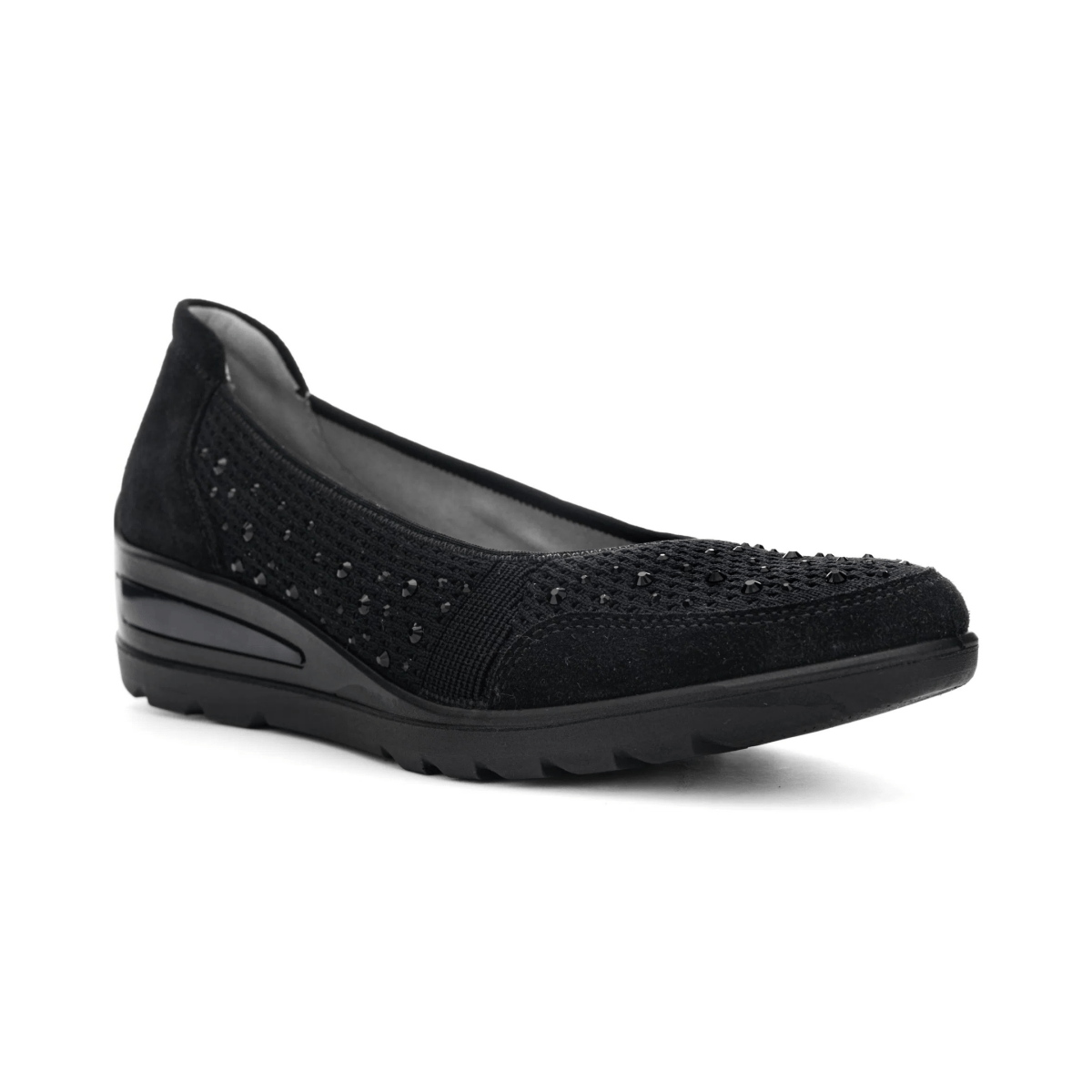 Ara Women's Zephyr Black Woven Suede - 9021588 - Tip Top Shoes of New York