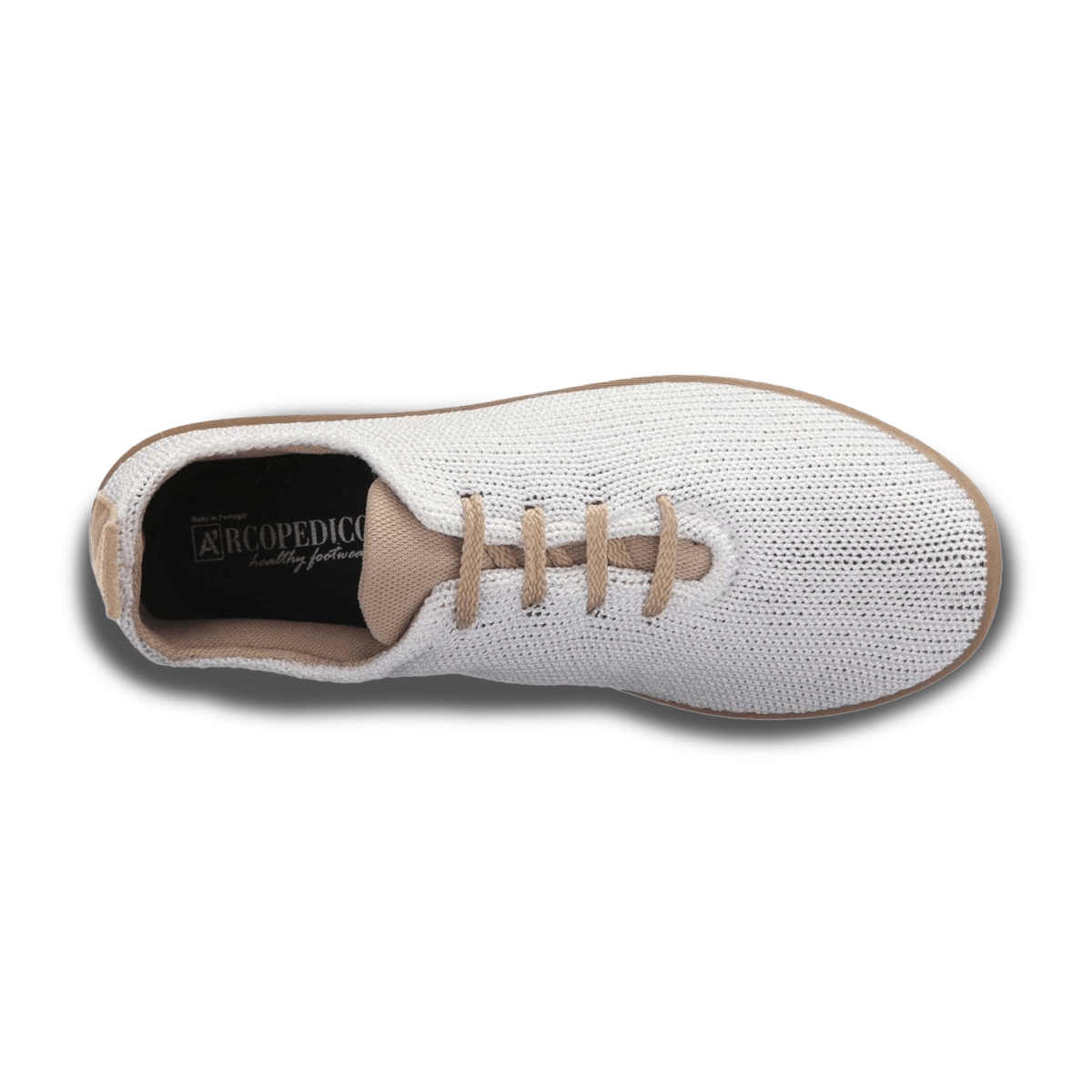 Arcopedico Women's LS Oxford White/Beige Fabric - 10001753 - Tip Top Shoes of New York