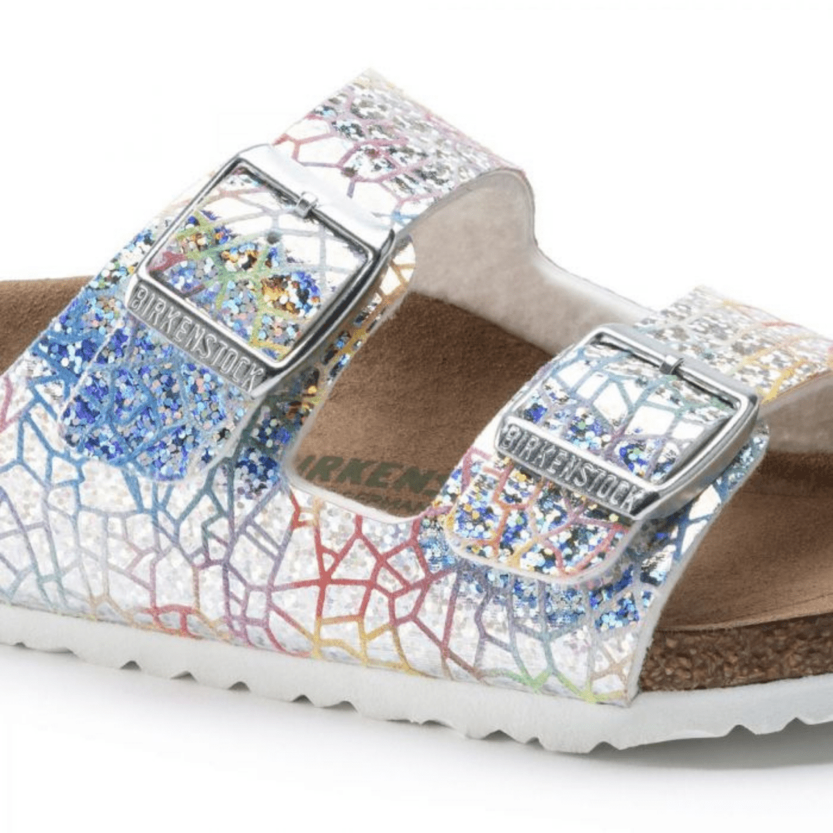 Birkenstock Girls Arizona Hologram Silver - 1104648 - Tip Top Shoes of New York