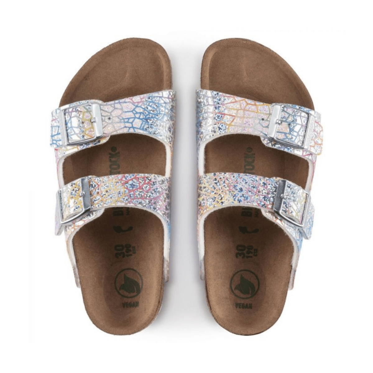 Birkenstock Girls Arizona Hologram Silver - 1104648 - Tip Top Shoes of New York