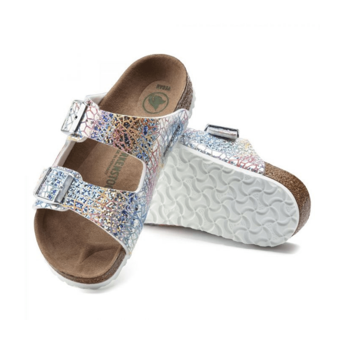 Birkenstock Girls Arizona Hologram Silver - 1104648 - Tip Top Shoes of New York