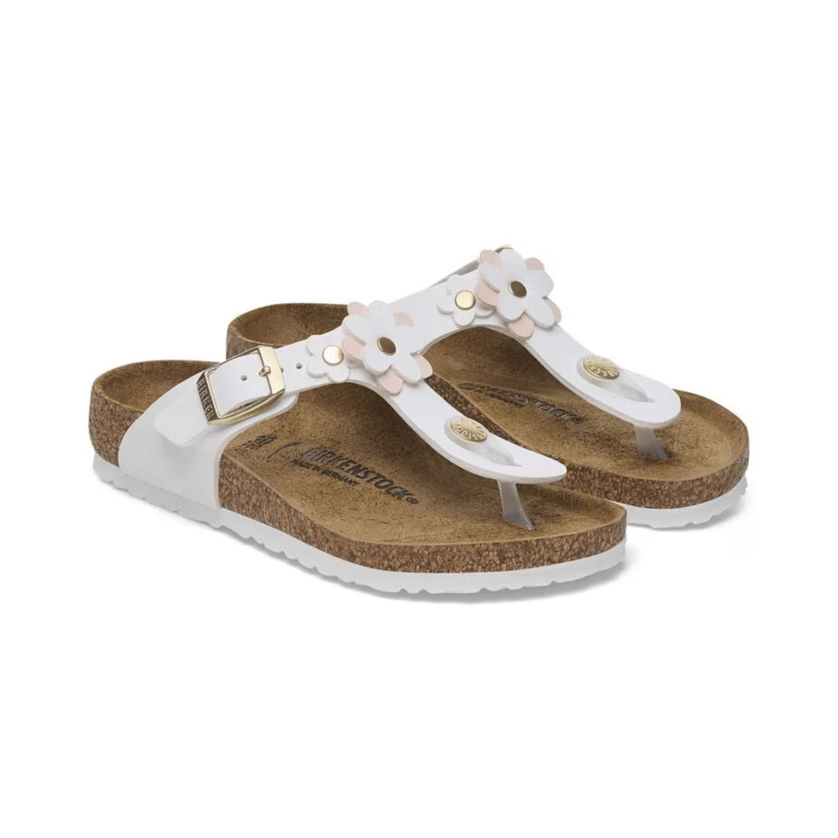 Birkenstock Girl's Gizeh Flowers Birko - Flor White - 1094197 - Tip Top Shoes of New York