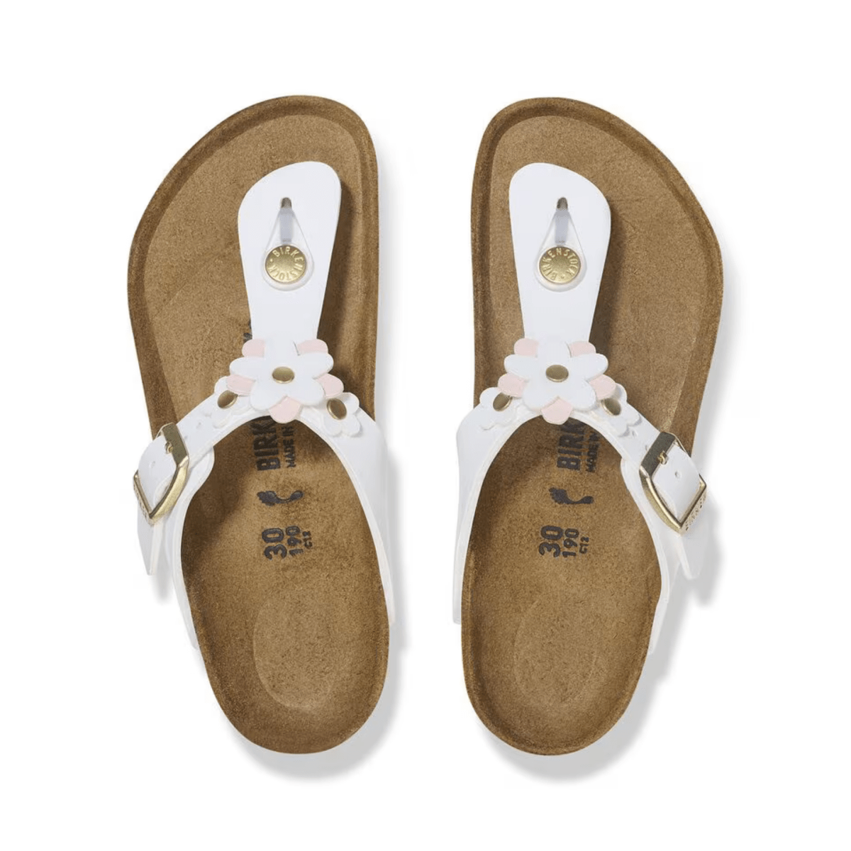 Birkenstock Girl's Gizeh Flowers Birko - Flor White - 1094197 - Tip Top Shoes of New York