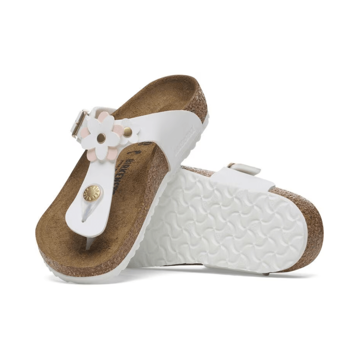 Birkenstock Girl's Gizeh Flowers Birko - Flor White - 1094197 - Tip Top Shoes of New York