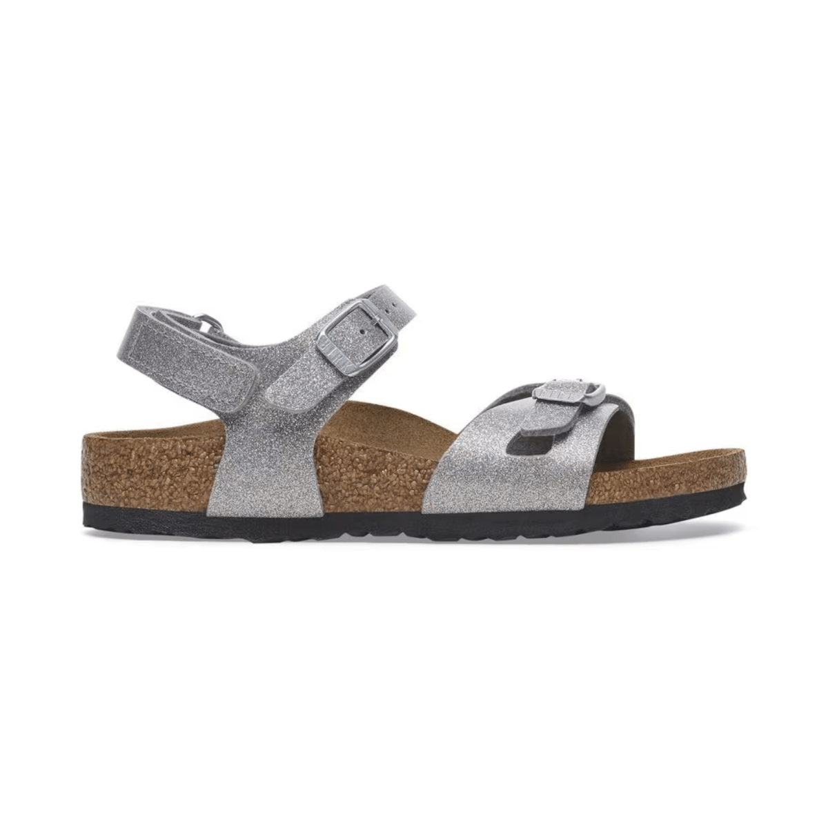 Birkenstock Girl's Rio Birko - Flor Sparkling Light Silver - 1094122 - Tip Top Shoes of New York