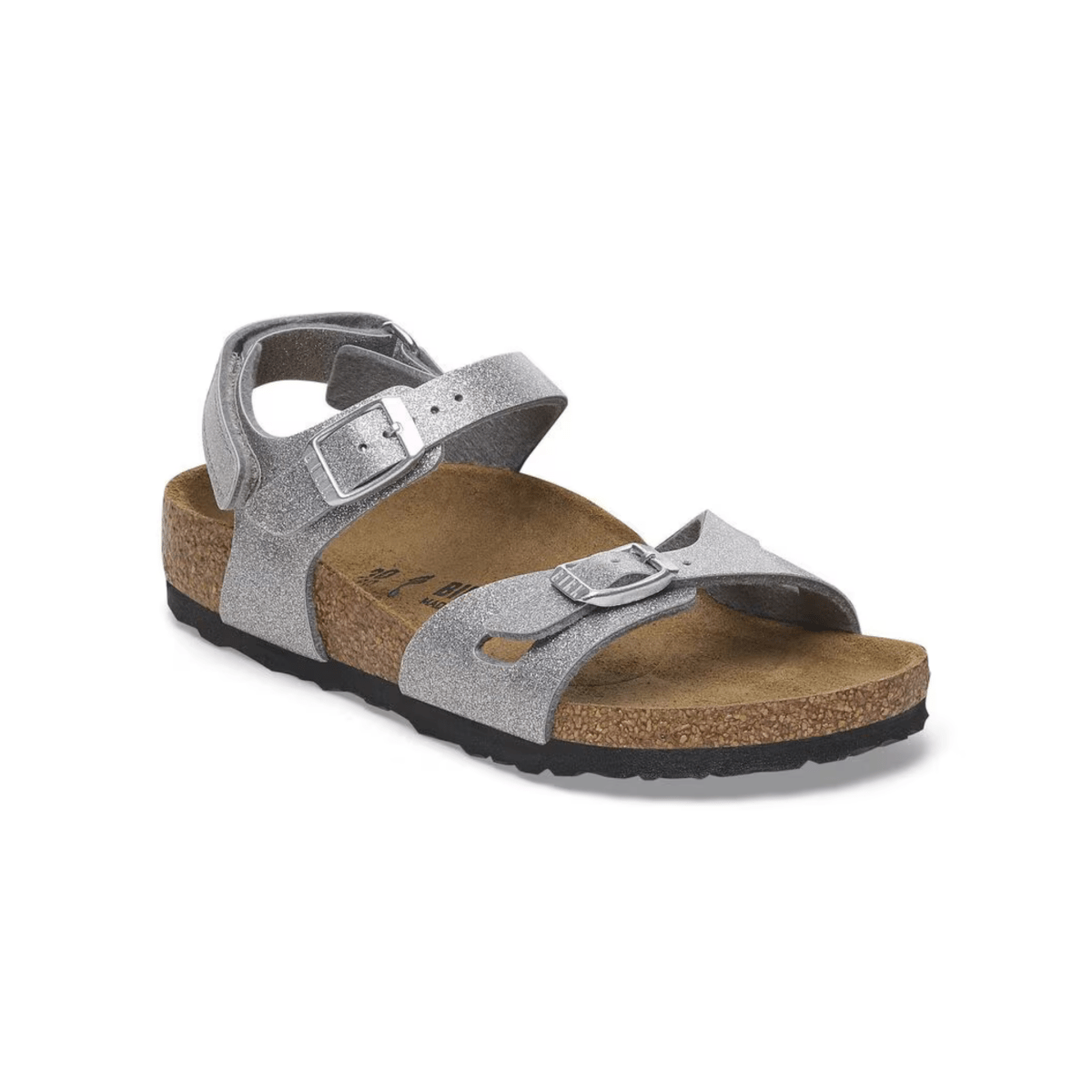 Birkenstock Girl's Rio Birko - Flor Sparkling Light Silver - 1094122 - Tip Top Shoes of New York
