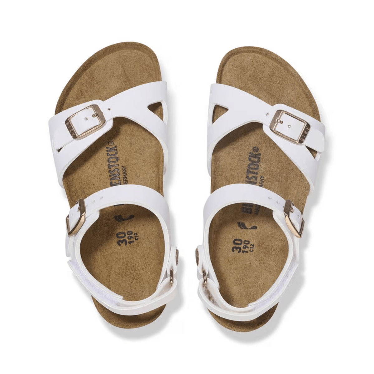 Birkenstock Girl's Rio Birko - Flor White - 1094109 - Tip Top Shoes of New York