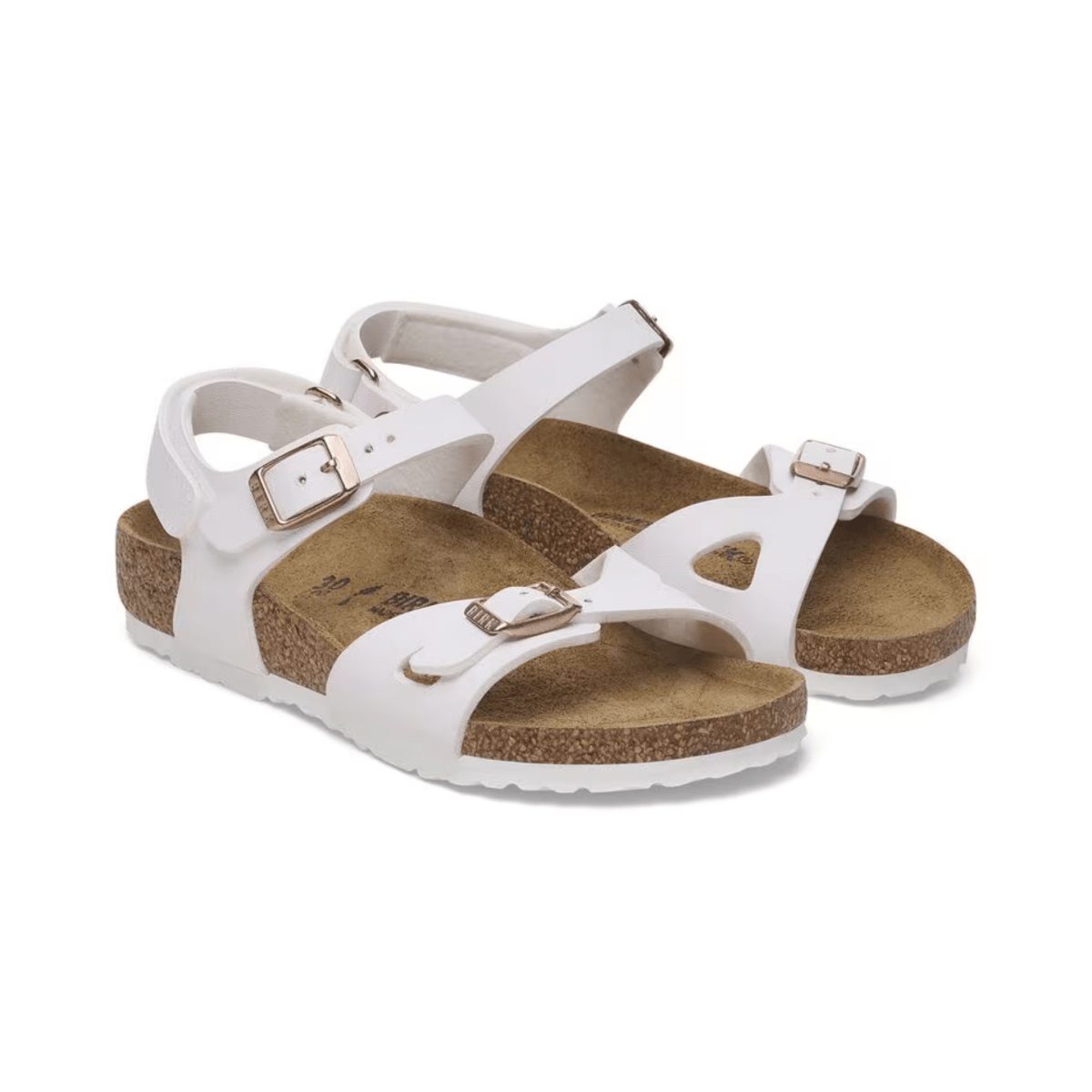 Birkenstock Girl's Rio Birko - Flor White - 1094109 - Tip Top Shoes of New York