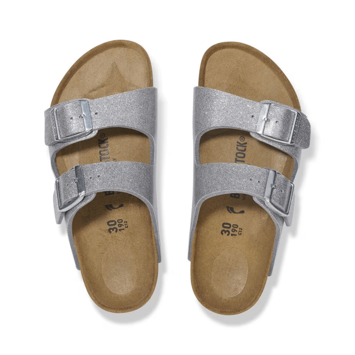 Birkenstock Kid's Arizona Birko - Flor Sparkling Light Silver - 1094149 - Tip Top Shoes of New York