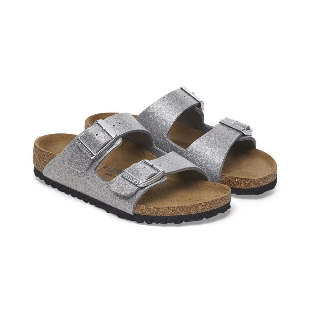 Birkenstock Kid's Arizona Birko - Flor Sparkling Light Silver - 1094149 - Tip Top Shoes of New York