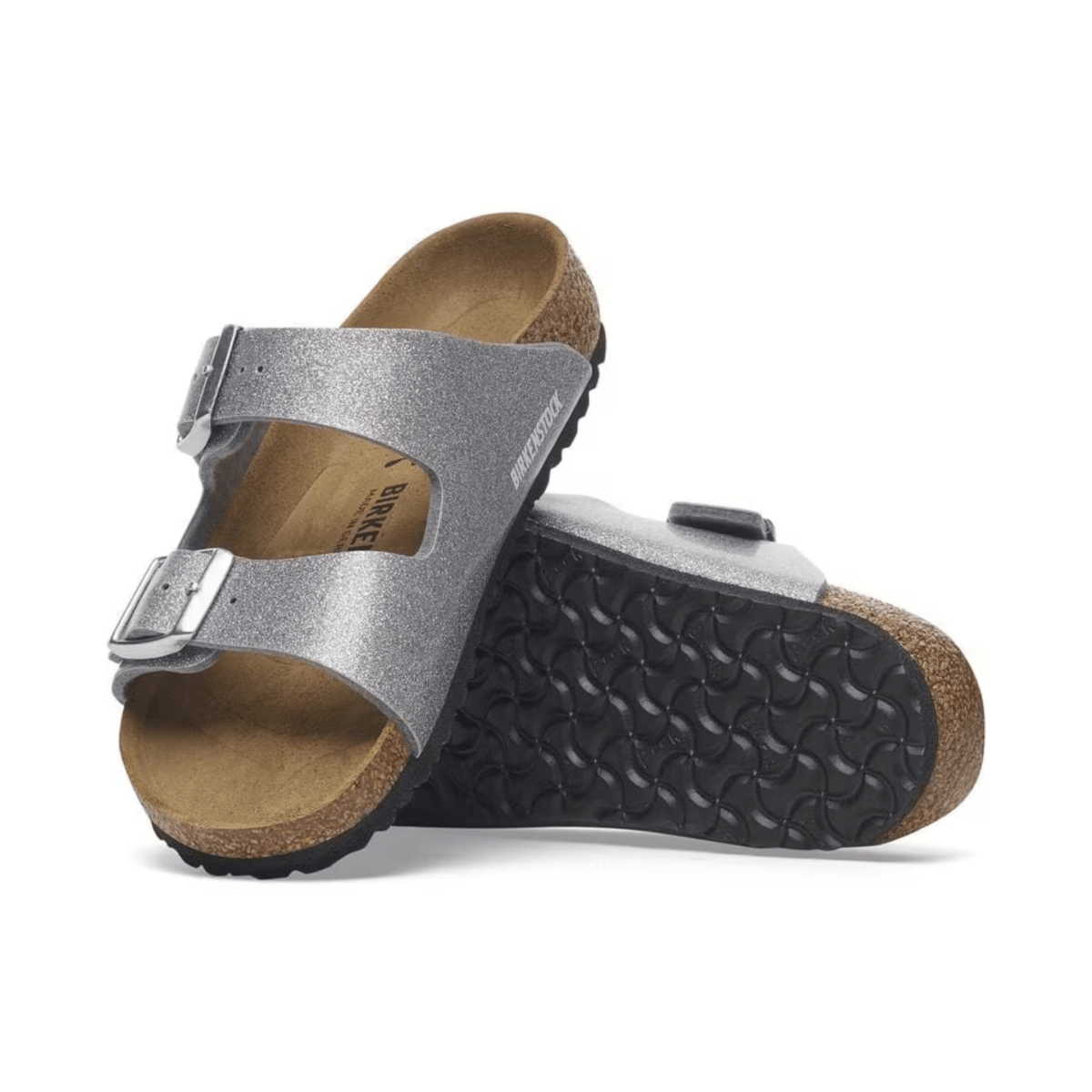 Birkenstock Kid's Arizona Birko - Flor Sparkling Light Silver - 1094149 - Tip Top Shoes of New York