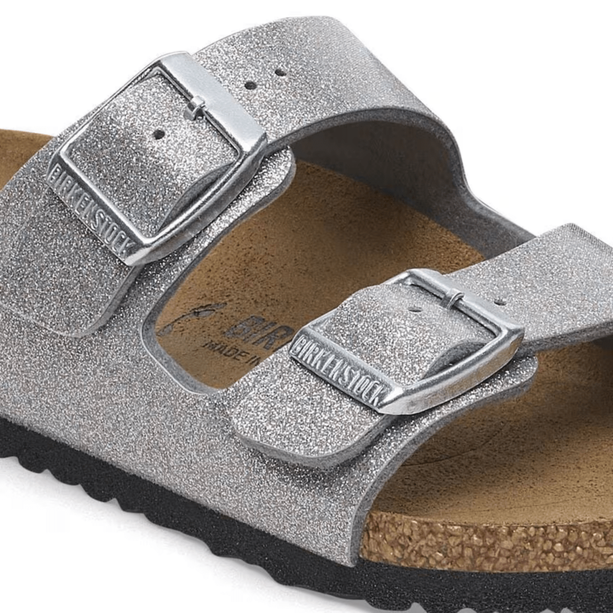 Birkenstock Kid's Arizona Birko - Flor Sparkling Light Silver - 1094149 - Tip Top Shoes of New York