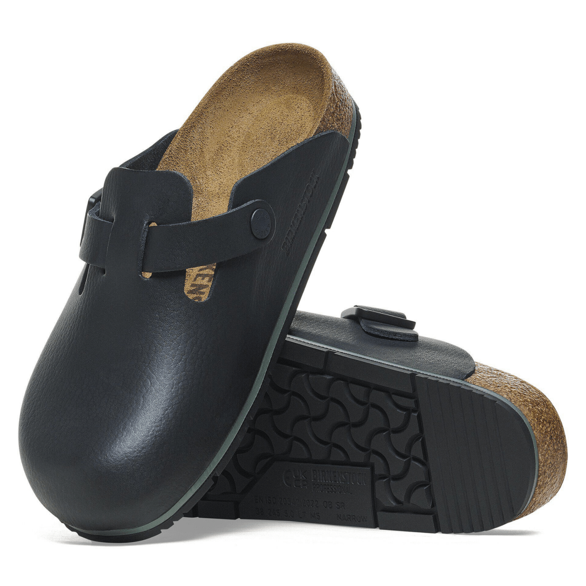 Birkenstock Men's Boston Pro Black Leather - 11017527 - Tip Top Shoes of New York