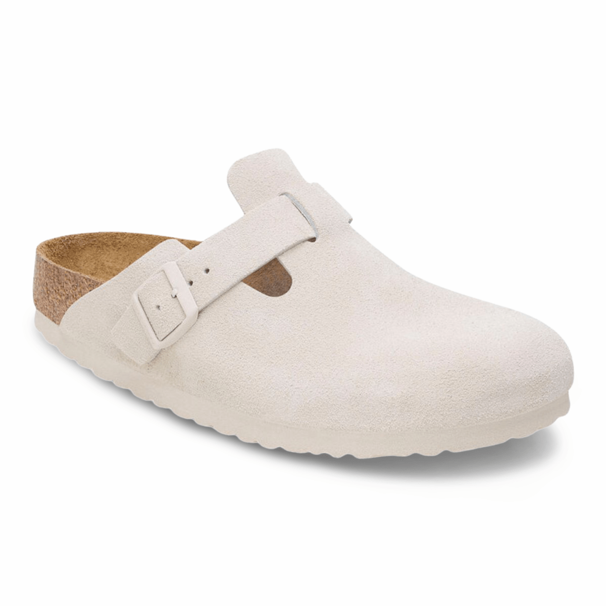 Birkenstock Men's Boston Soft Footbed Antique White Suede - 9013664 - Tip Top Shoes of New York