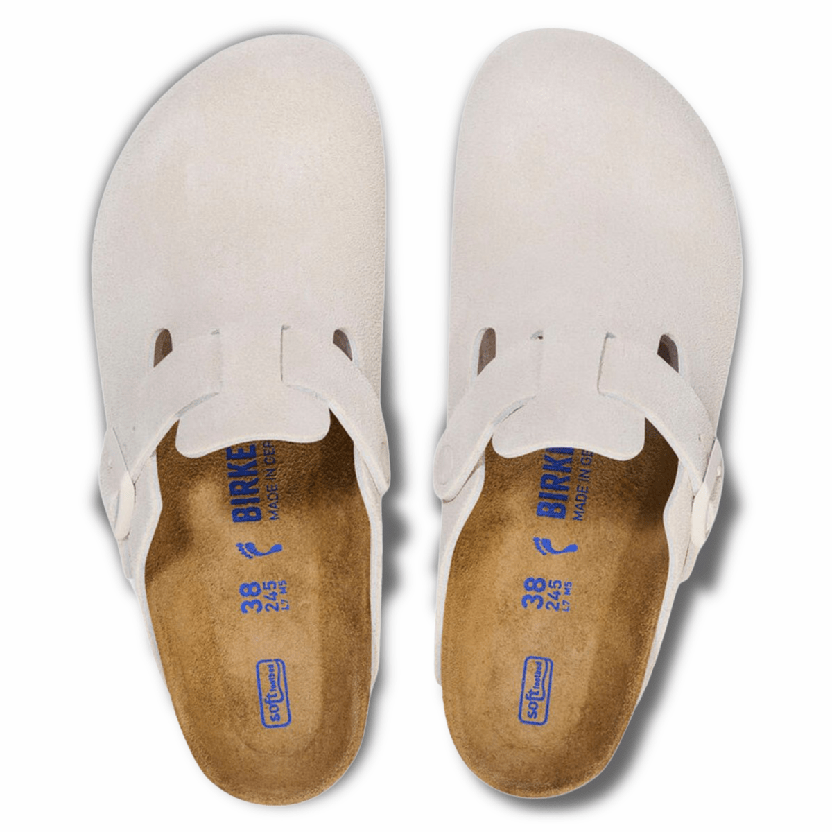 Birkenstock Men's Boston Soft Footbed Antique White Suede - 9013664 - Tip Top Shoes of New York