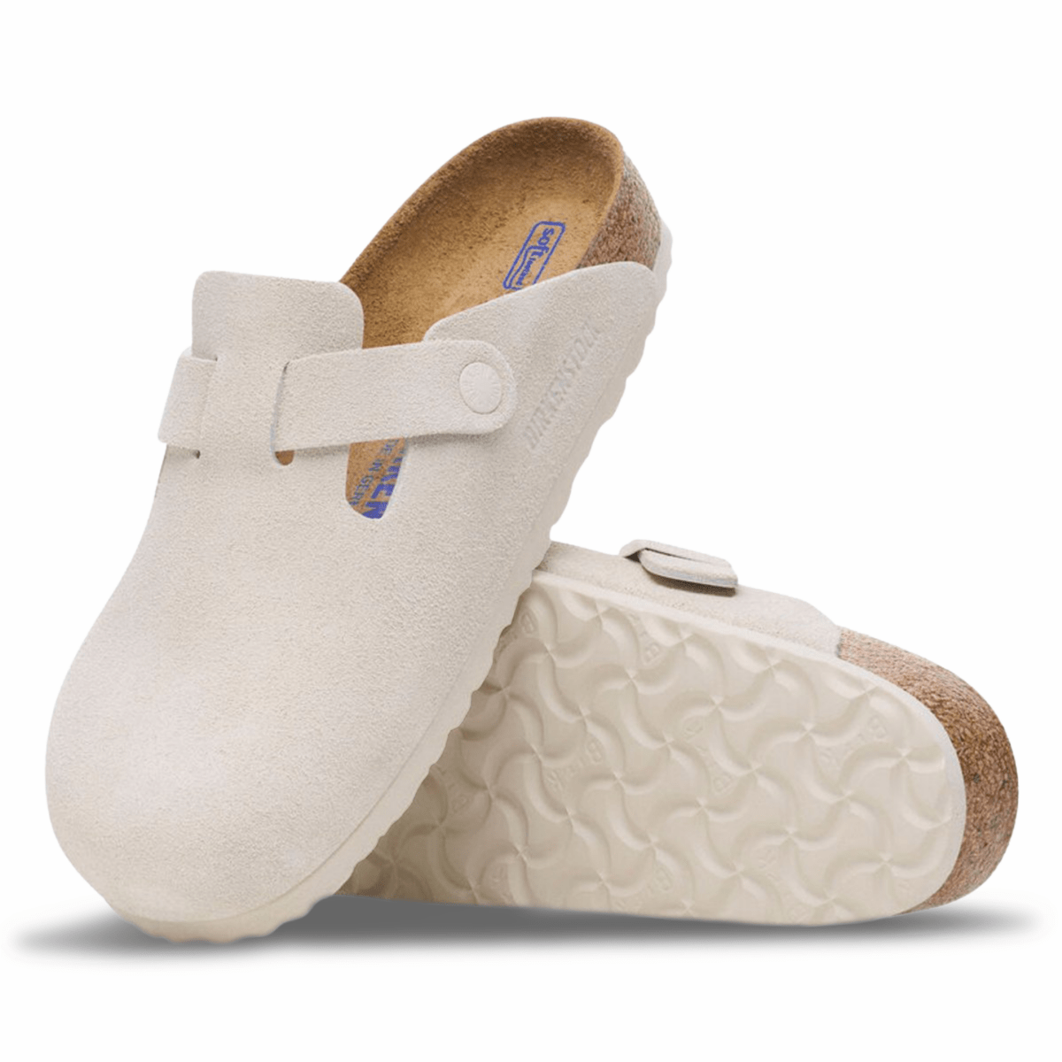 Birkenstock Men's Boston Soft Footbed Antique White Suede - 9013664 - Tip Top Shoes of New York