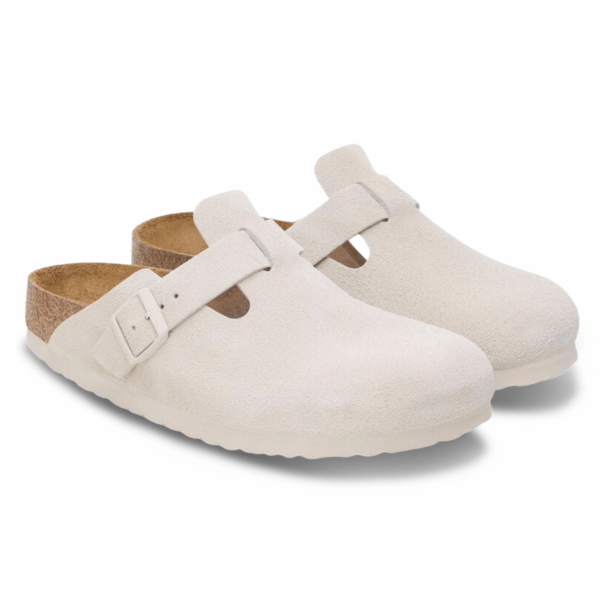 Birkenstock Men's Boston Soft Footbed Antique White Suede - 9013664 - Tip Top Shoes of New York