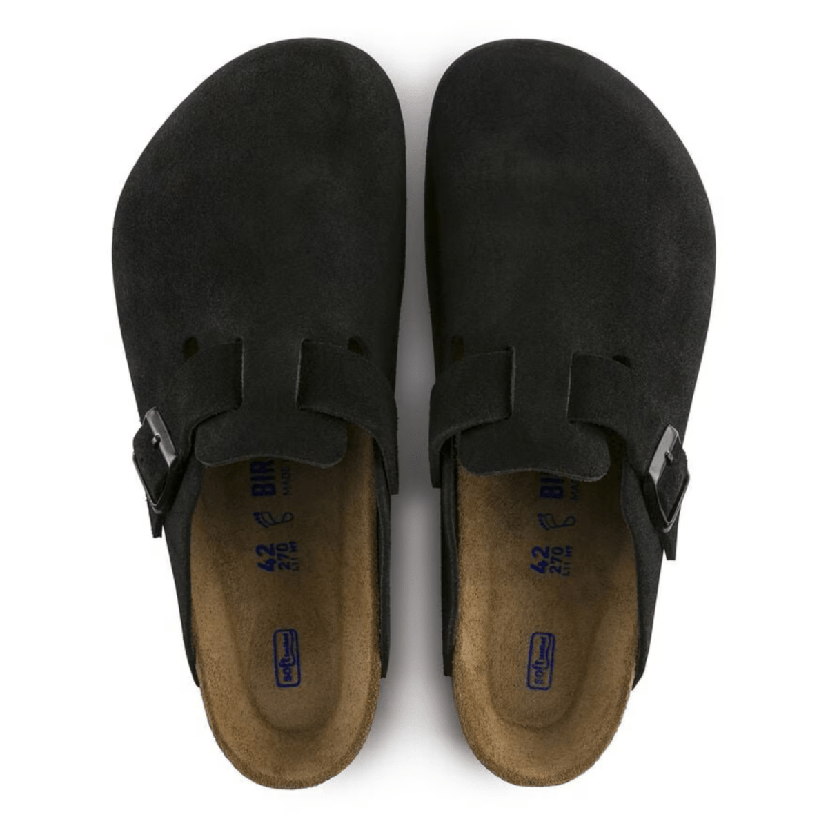 Birkenstock Men's Boston Soft Footbed Black Suede Leather - 9023412 - Tip Top Shoes of New York