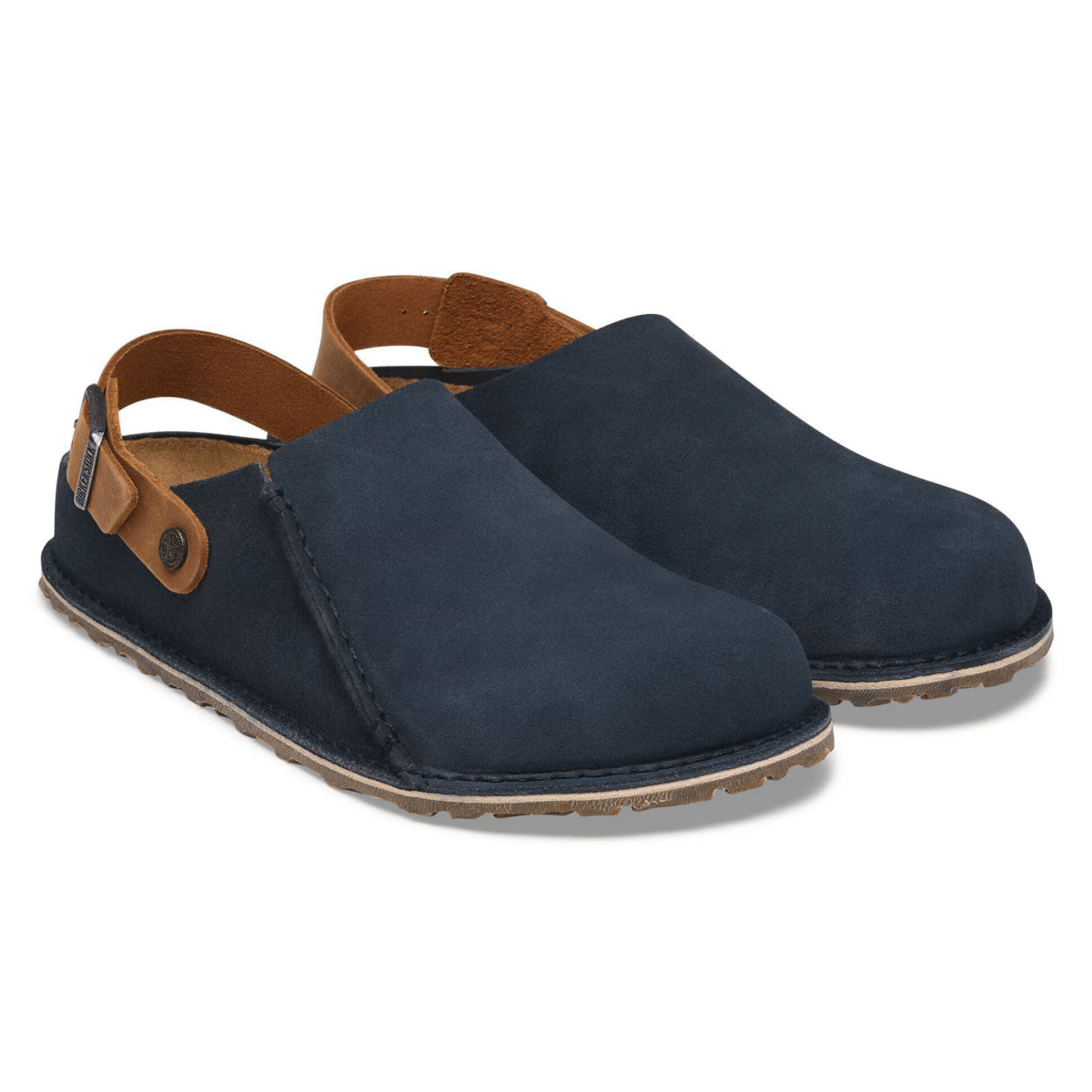 Birkenstock Men's Lutry Premium Navy/Cognac Suede - 9033370 - Tip Top Shoes of New York
