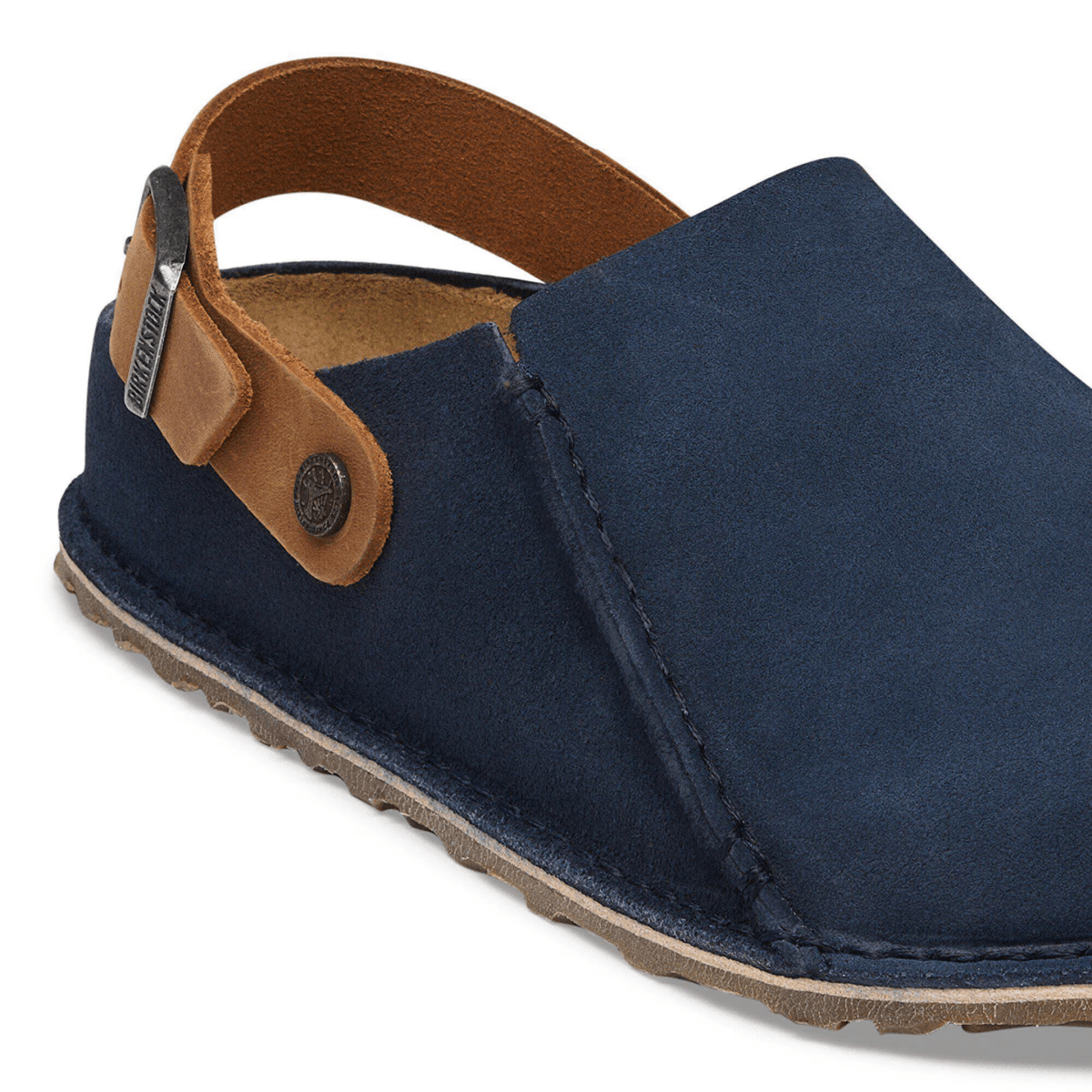 Birkenstock Men's Lutry Premium Navy/Cognac Suede - 9033370 - Tip Top Shoes of New York