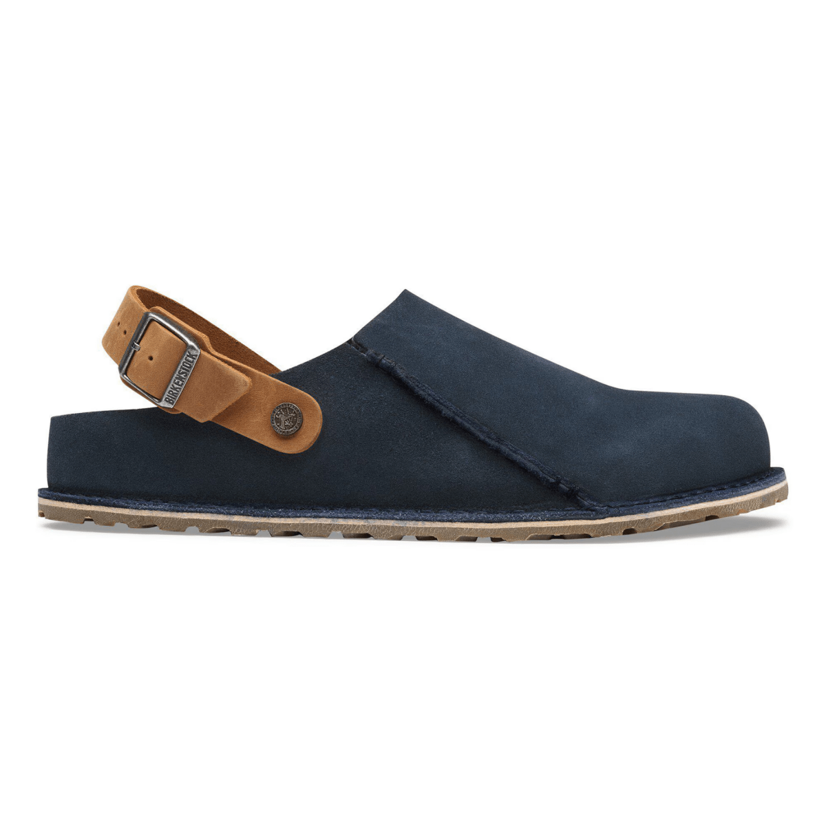 Birkenstock Men's Lutry Premium Navy/Cognac Suede - 9033370 - Tip Top Shoes of New York