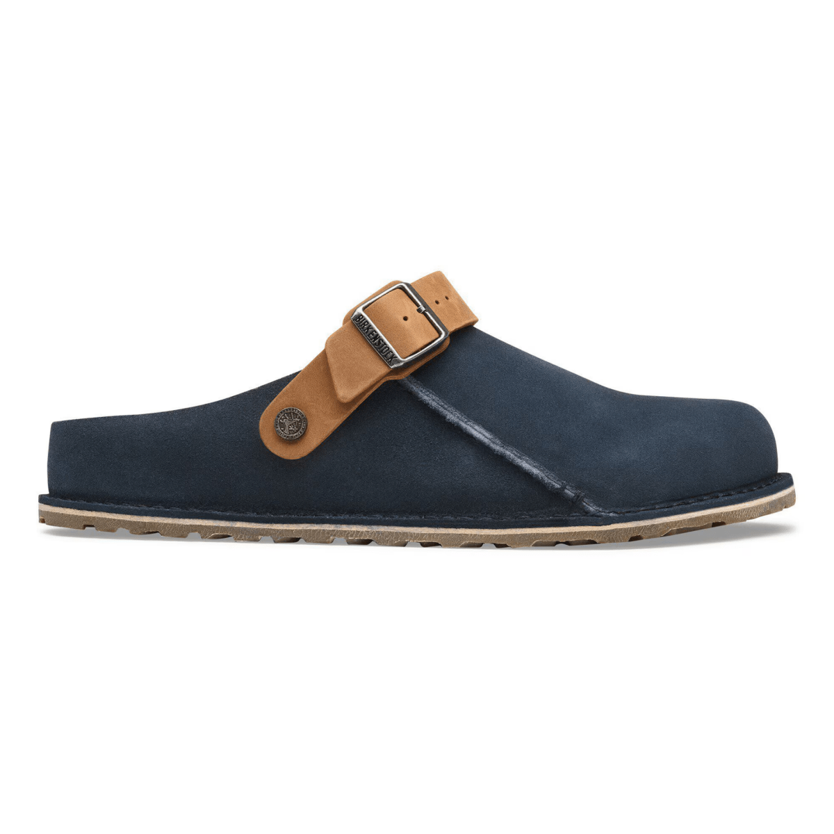 Birkenstock Men's Lutry Premium Navy/Cognac Suede - 9033370 - Tip Top Shoes of New York