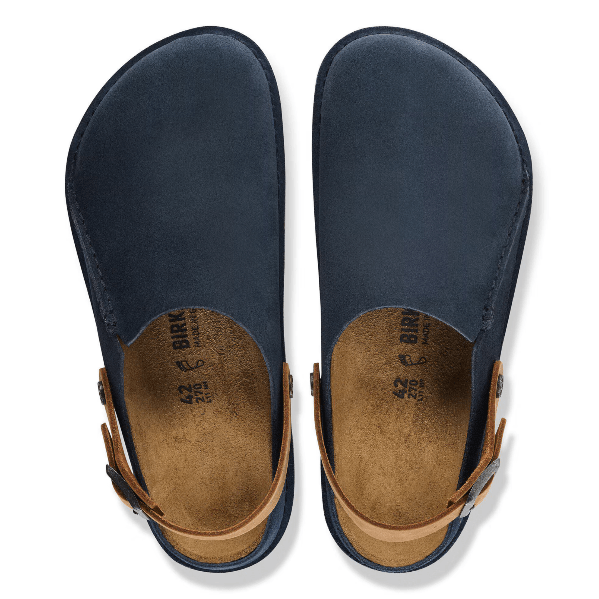 Birkenstock Men's Lutry Premium Navy/Cognac Suede - 9033370 - Tip Top Shoes of New York