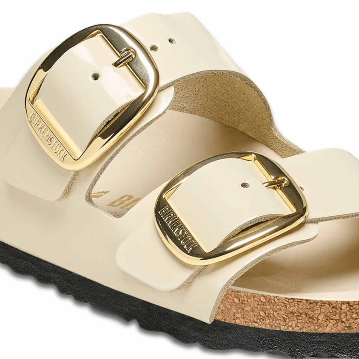 Birkenstock Women's Arizona Big Buckle High Shine Ecru Leather - 9013708 - Tip Top Shoes of New York
