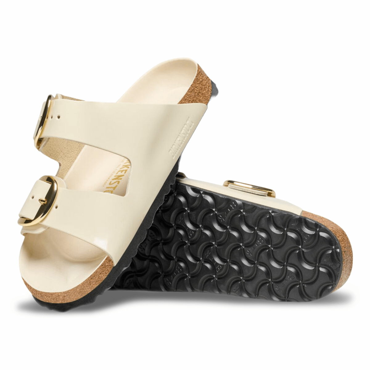 Birkenstock Women's Arizona Big Buckle High Shine Ecru Leather - 9013708 - Tip Top Shoes of New York