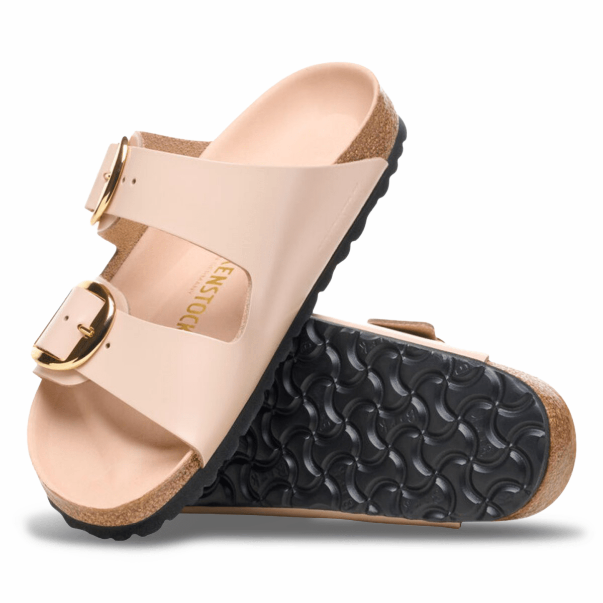Birkenstock Women's Arizona Big Buckle High Shine New Beige Leather ...