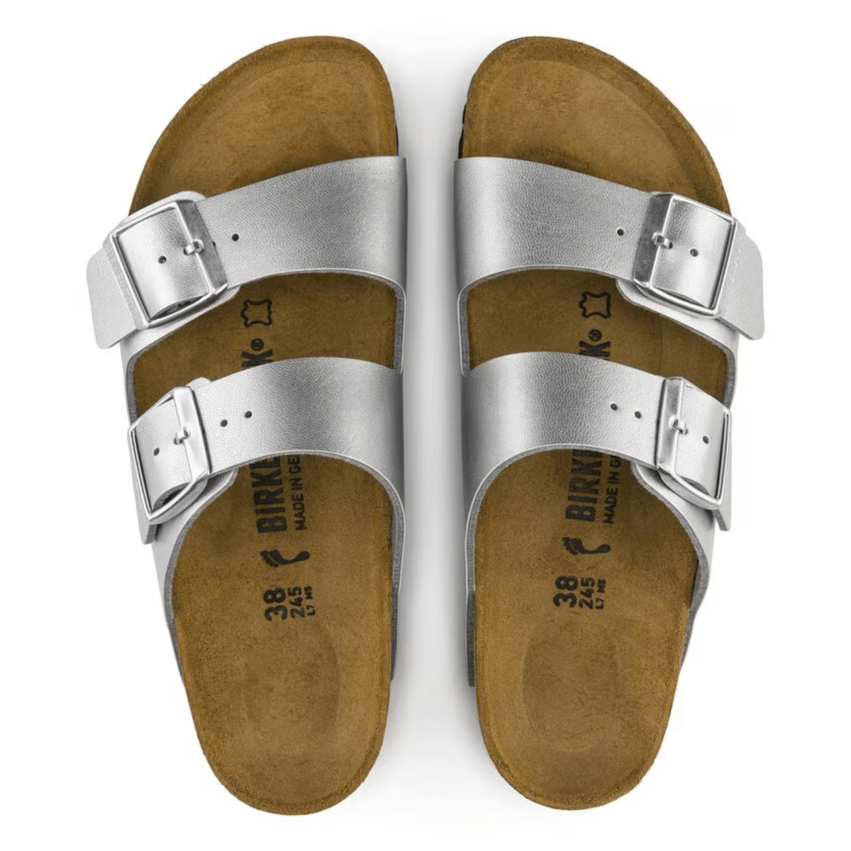 Birkenstock Women's Arizona Birko - Flor Silver - 9023315 - Tip Top Shoes of New York