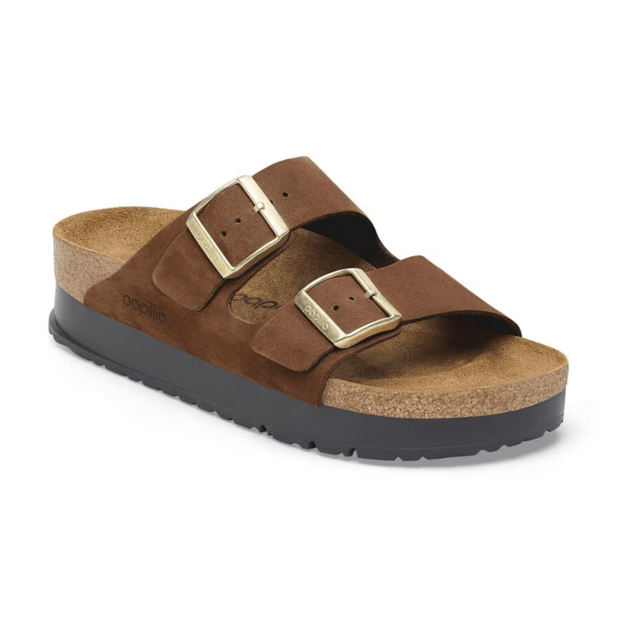 Birkenstock Women's Arizona Flex Platform Dark Tea Nubuck Leather - 9023433 - Tip Top Shoes of New York