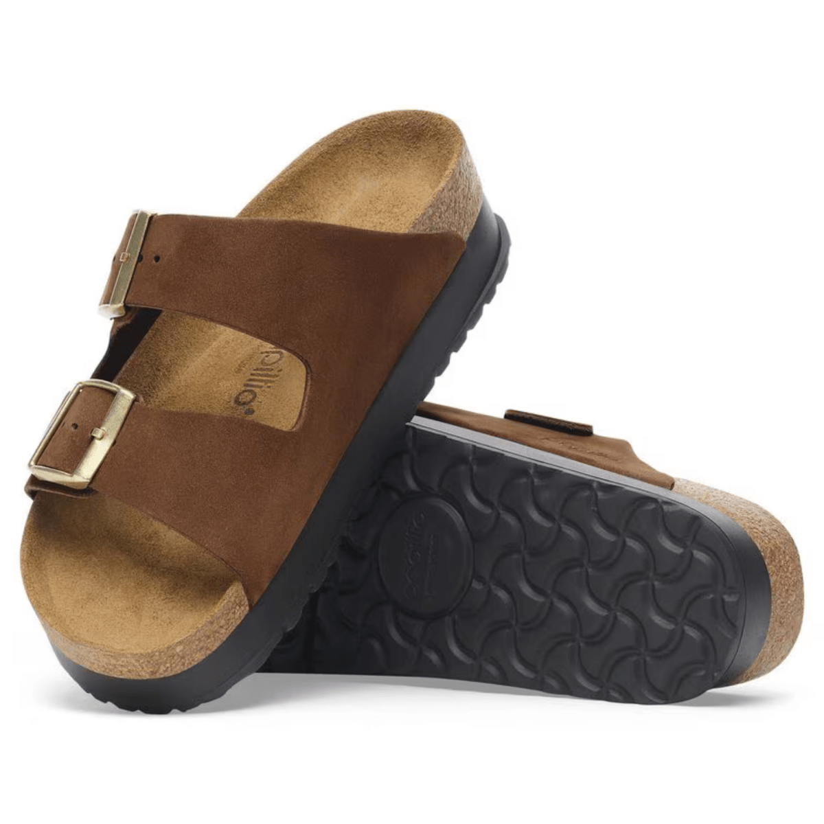 Birkenstock Women's Arizona Flex Platform Dark Tea Nubuck Leather - 9023433 - Tip Top Shoes of New York