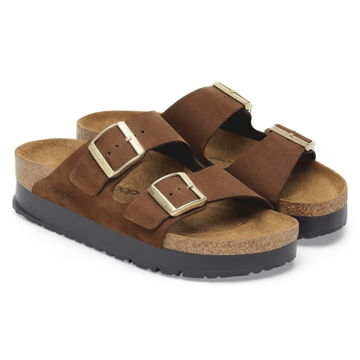 Birkenstock Women's Arizona Flex Platform Dark Tea Nubuck Leather - 9023433 - Tip Top Shoes of New York