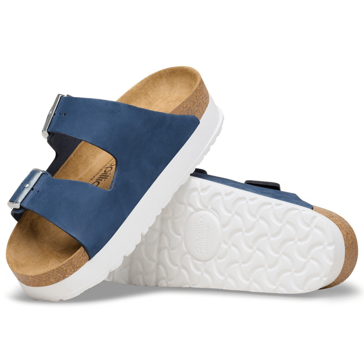 Birkenstock Women's Arizona Flex Platform Navy Nubuck - 9028809 - Tip Top Shoes of New York