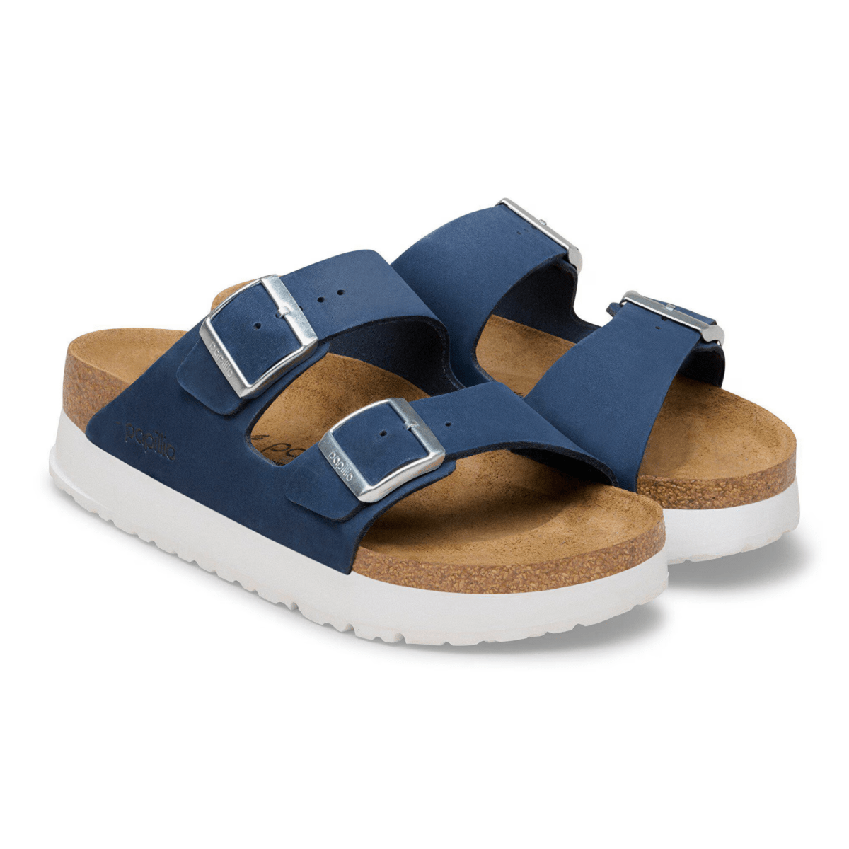 Birkenstock Women's Arizona Flex Platform Navy Nubuck - 9028809 - Tip Top Shoes of New York