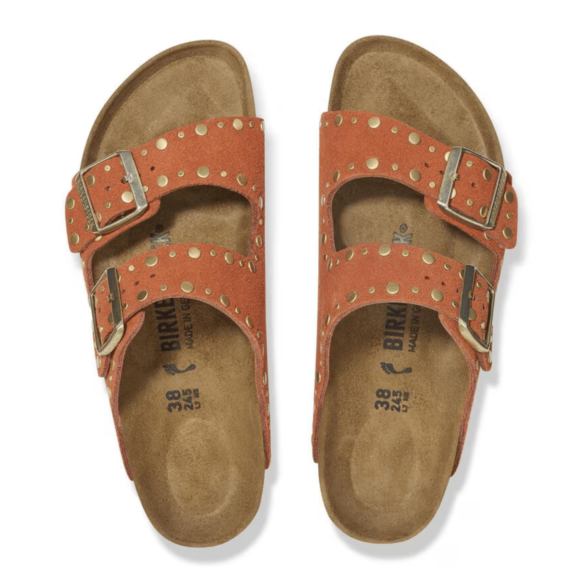 Birkenstock Women's Arizona Rivets Dark Rust Suede - 9019868 - Tip Top Shoes of New York