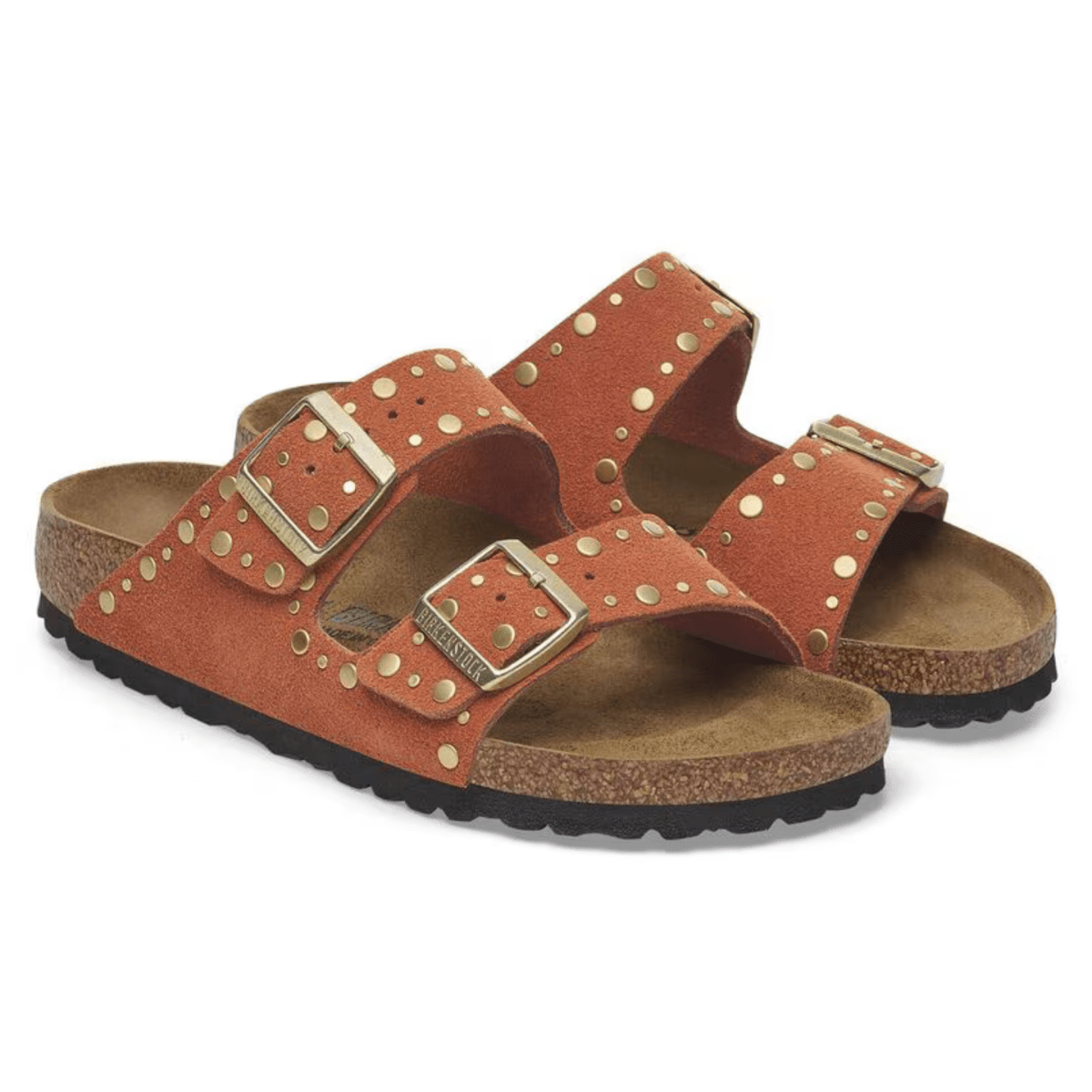 Birkenstock Women's Arizona Rivets Dark Rust Suede - 9019868 - Tip Top Shoes of New York