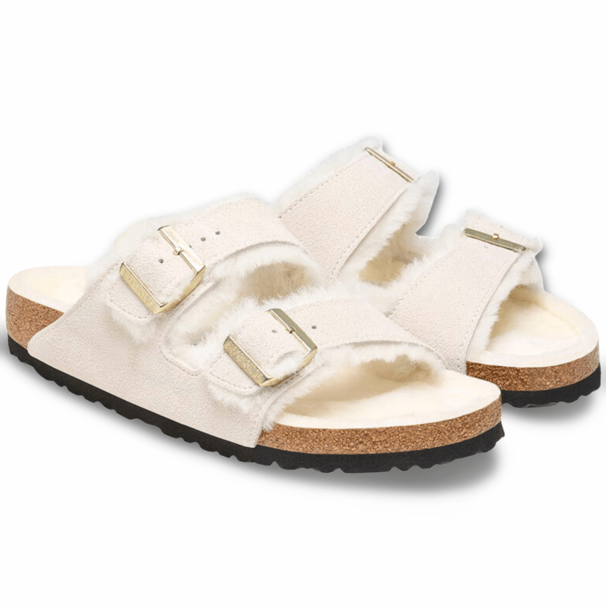 Birkenstock Women's Arizona Shearling Antique White Suede - 9019194 - Tip Top Shoes of New York