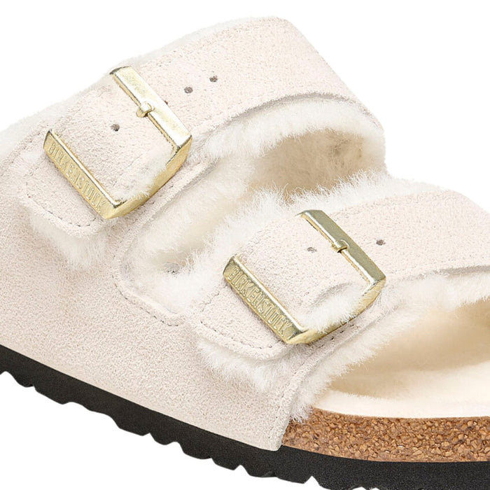 Birkenstock Women's Arizona Shearling Antique White Suede - 9019194 - Tip Top Shoes of New York
