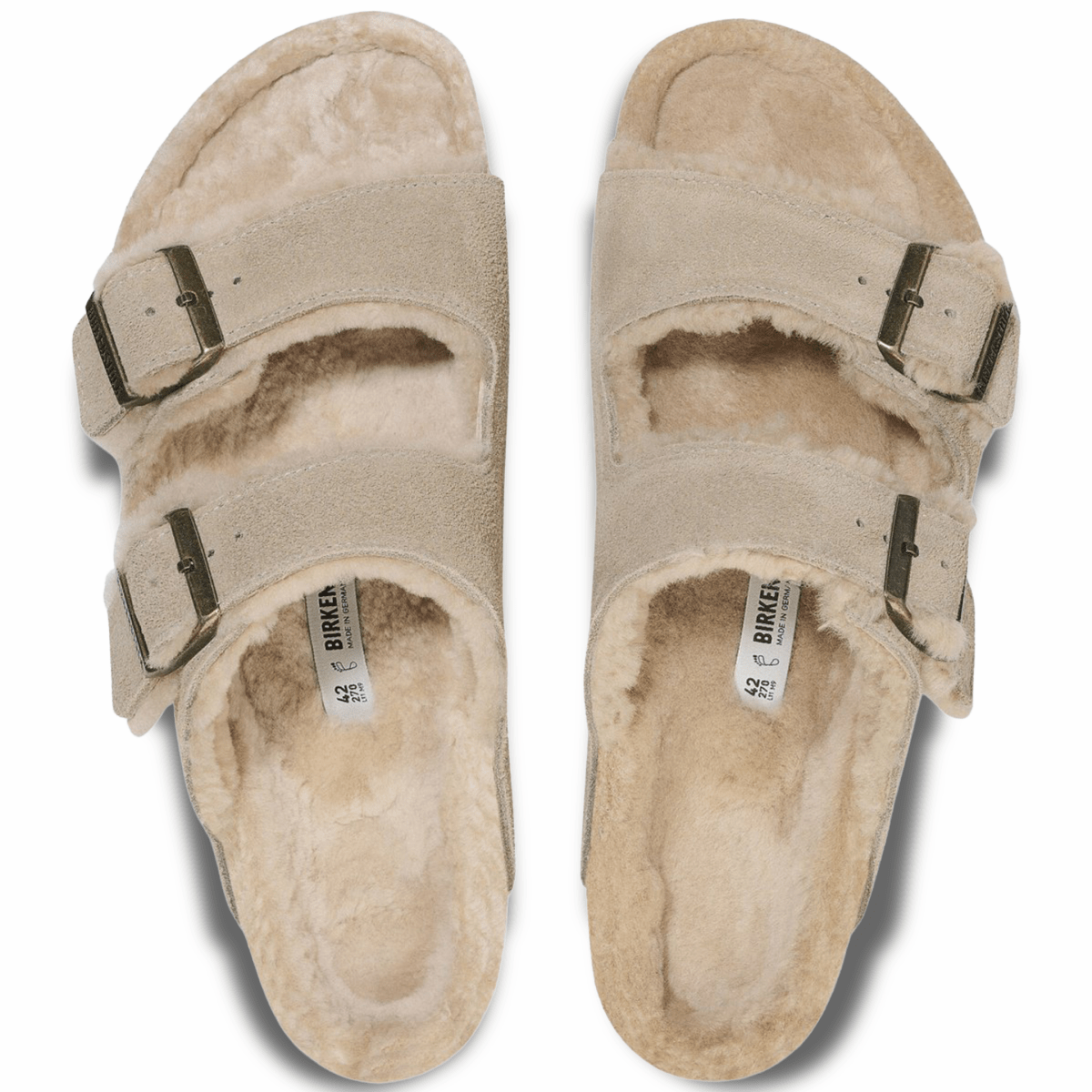 Birkenstock Women's Arizona Shearling Taupe Suede Leather - 9019202 - Tip Top Shoes of New York