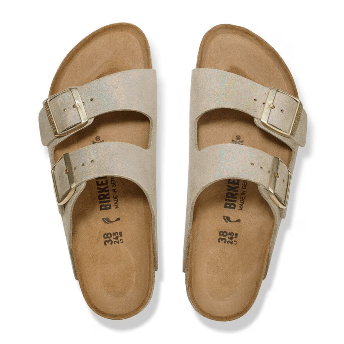 Birkenstock Women's Arizona Shimmering Taupe Suede Leather - 9023322 - Tip Top Shoes of New York