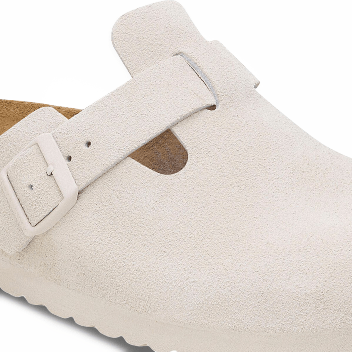 Birkenstock Women's Boston Antique White Suede Soft Footbed - 9013516 - Tip Top Shoes of New York