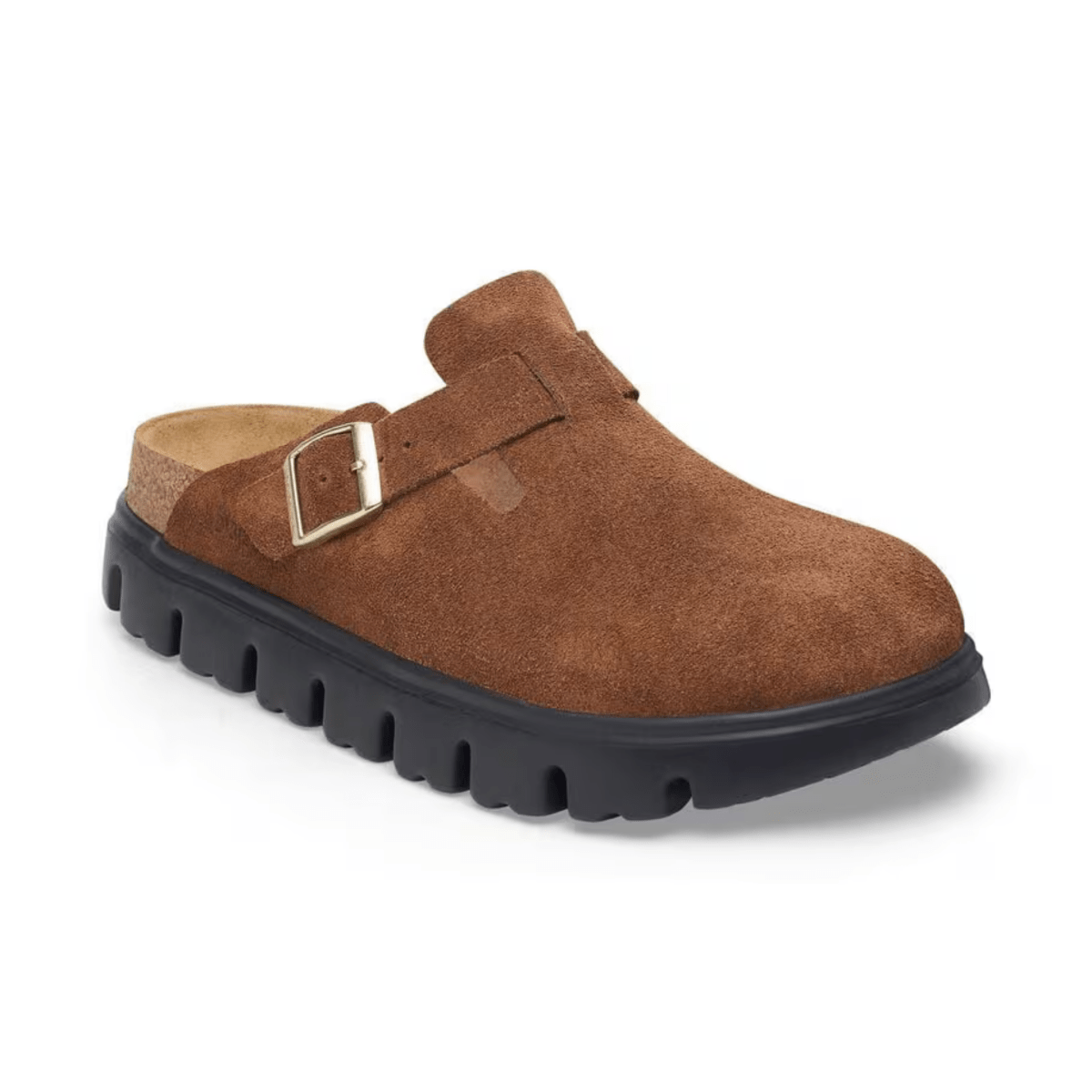 Birkenstock Women's Boston Chunky Dark Tea/Black Suede - 9023426 - Tip Top Shoes of New York