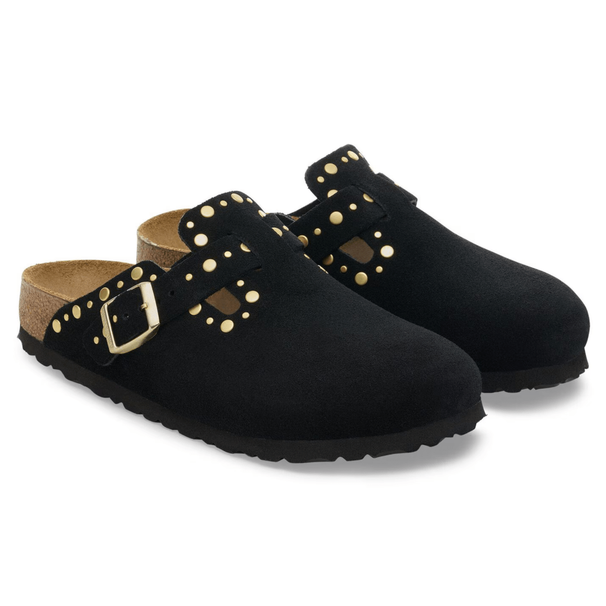 Birkenstock Women's Boston Rivets Black Suede - 9023396 - Tip Top Shoes of New York