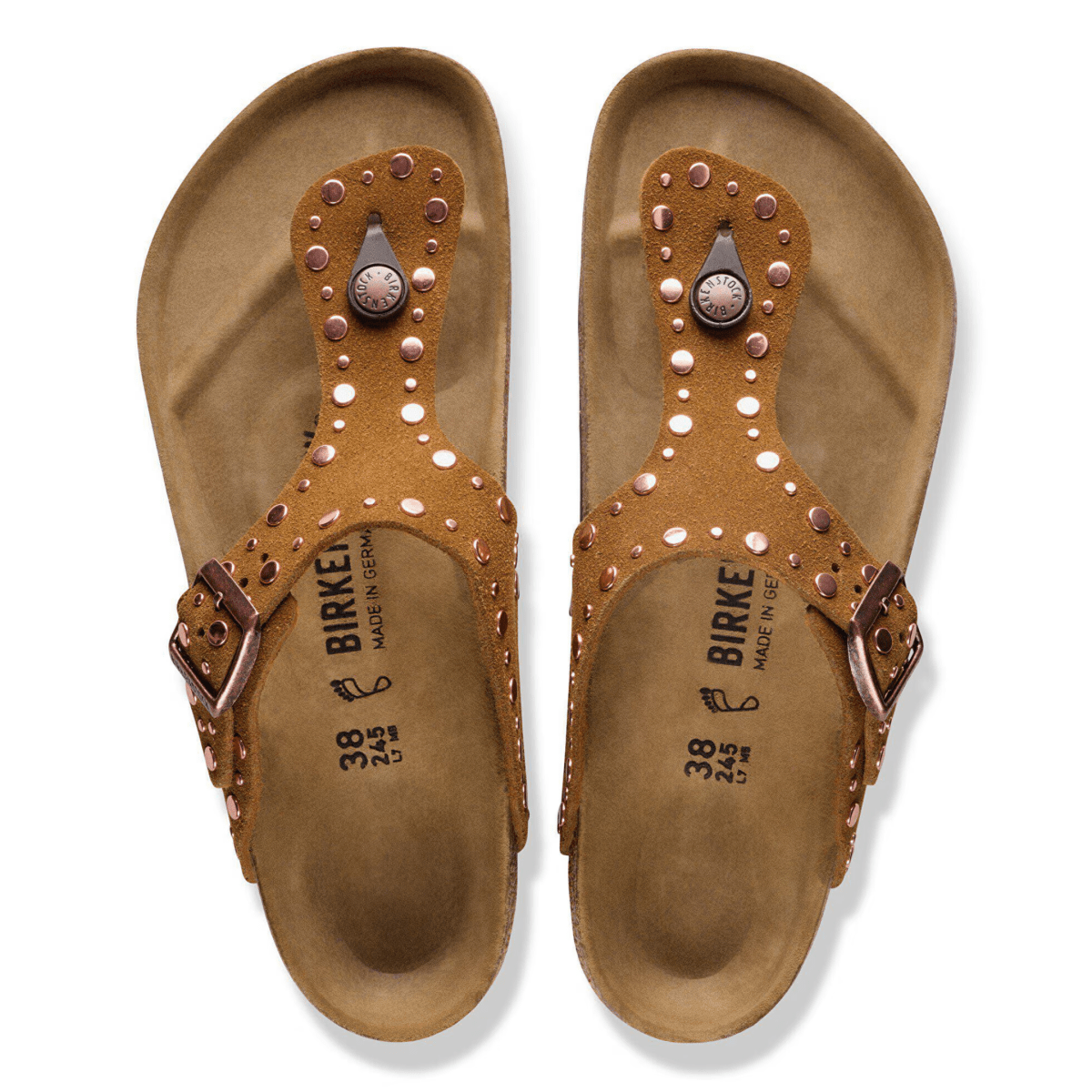 Birkenstock Women's Gizeh Rivets Mink Suede - 9028747 - Tip Top Shoes of New York