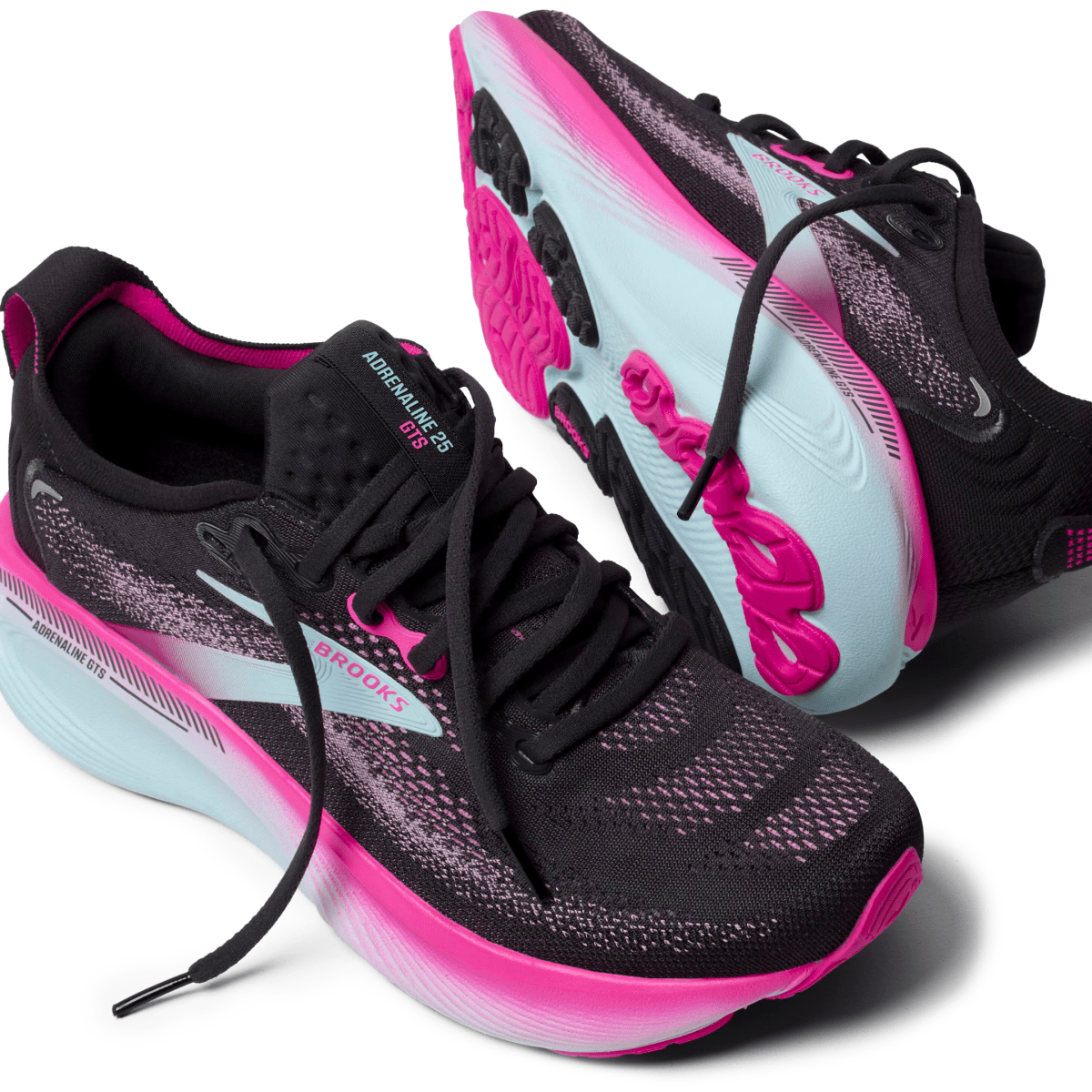 Brooks Women's Adrenaline GTS 25 Black/Cyber Pink/Iced Aqua - 11000947 - Tip Top Shoes of New York